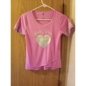 Body Glove Girls Activewear T-Shirt Pink Tulip Hem Scoop Neck Line Jersey Tee 12